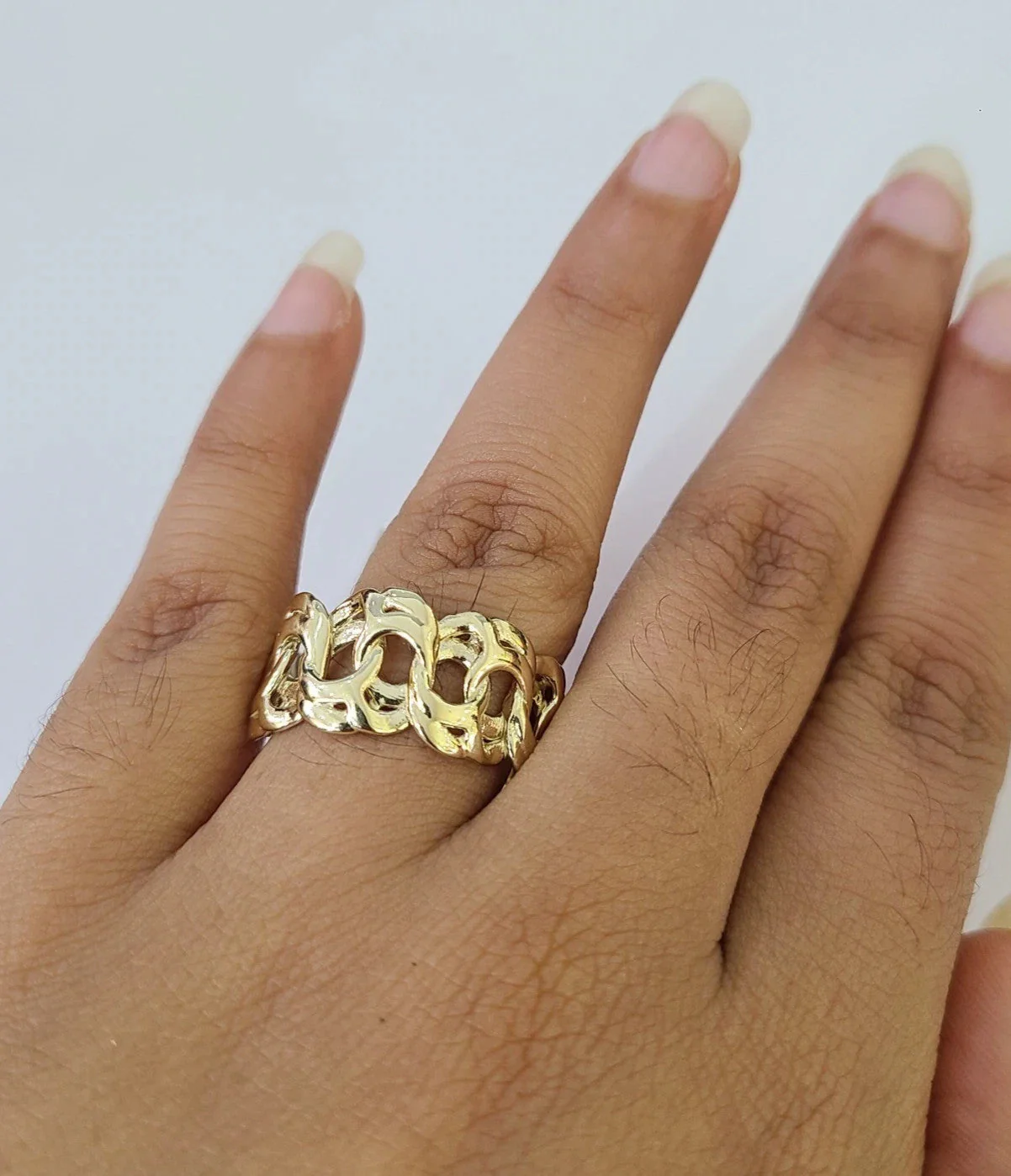 Real 10k Cuban Curb Ring Yellow Gold Women Men Genuine 10Kt - Image 5