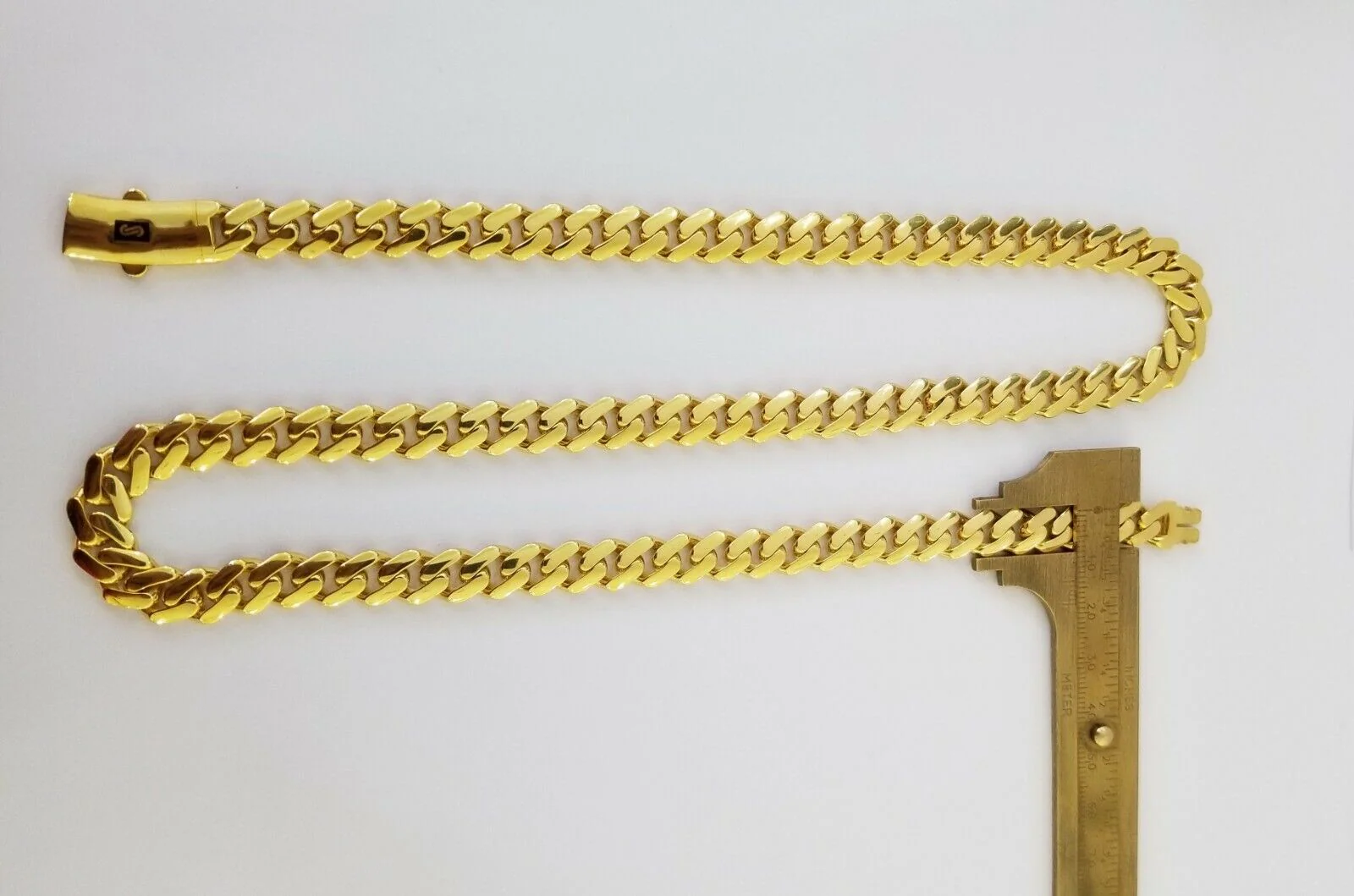 Real 10k Cuban Link Royal Monaco Chain necklace 9mm 26" inch Box Clasp 10kt Gold - Image 2