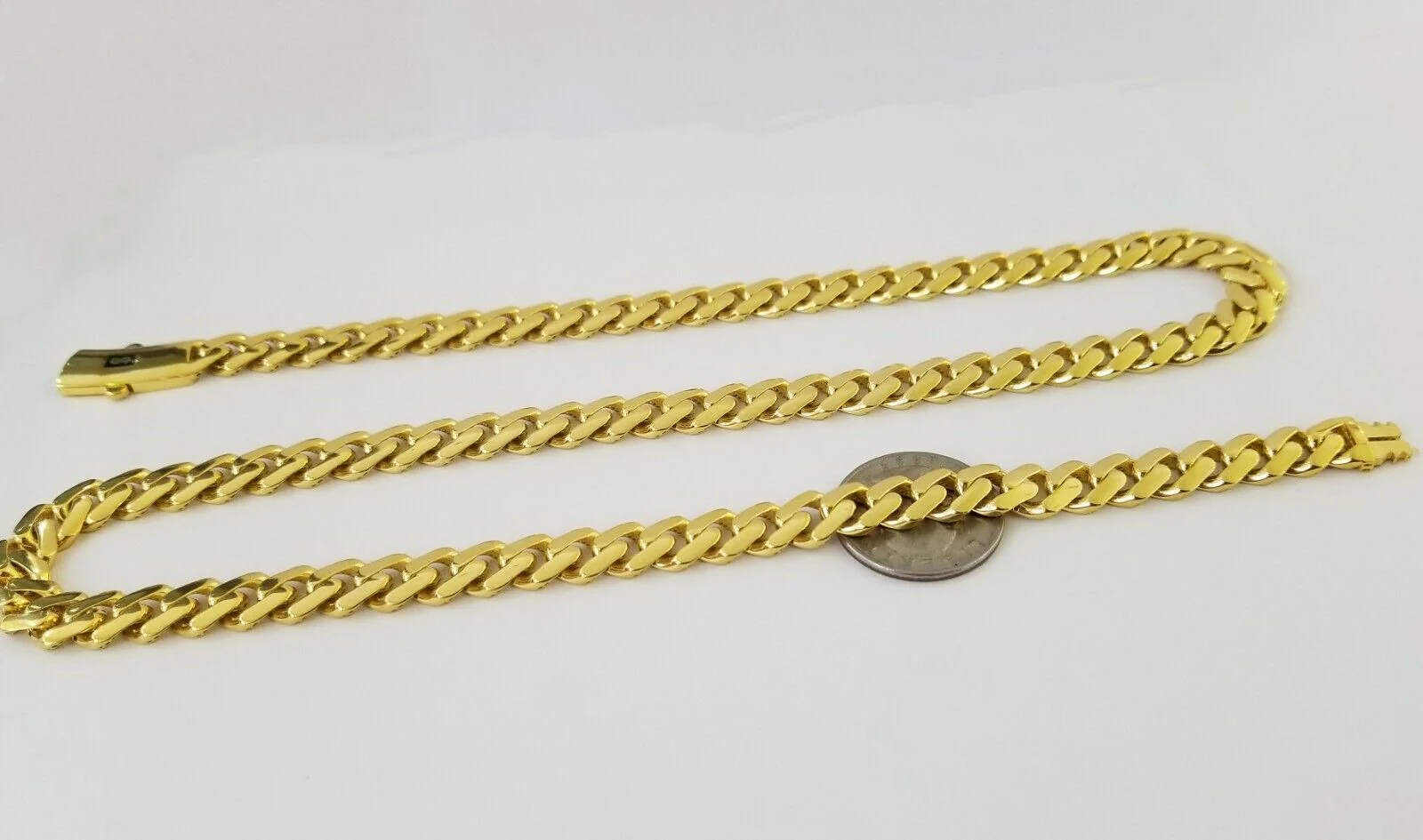 Real 10k Cuban Link Royal Monaco Chain necklace 9mm 26" inch Box Clasp 10kt Gold - Image 6