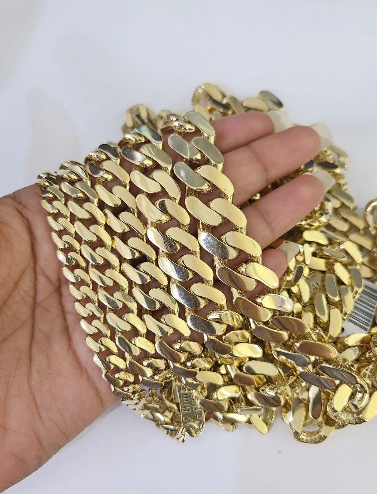Real 10k Cuban Monaco Chain Necklace Gold Link Royal  7mm-15mm 20"-26" - Image 4