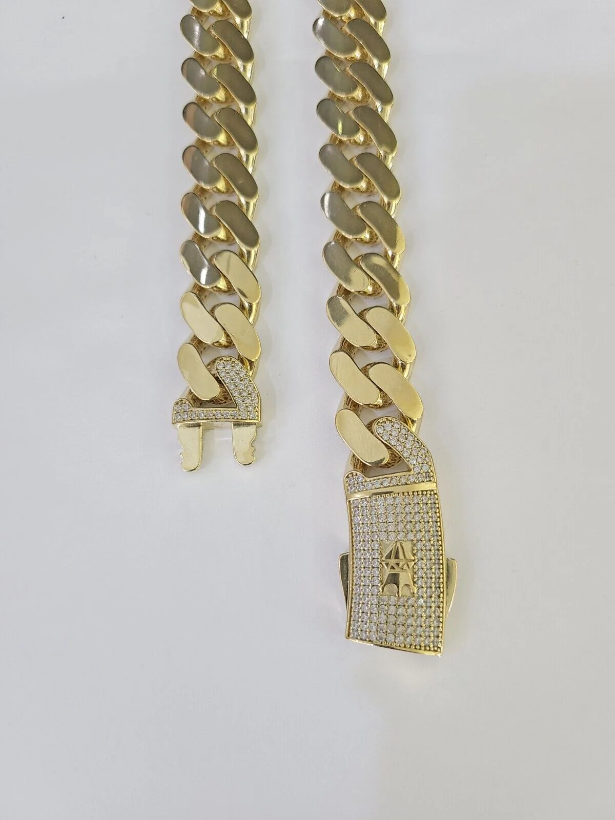 Real 10k Cuban Monaco Chain Necklace Gold Link Royal  7mm-15mm 20"-26" - Image 5