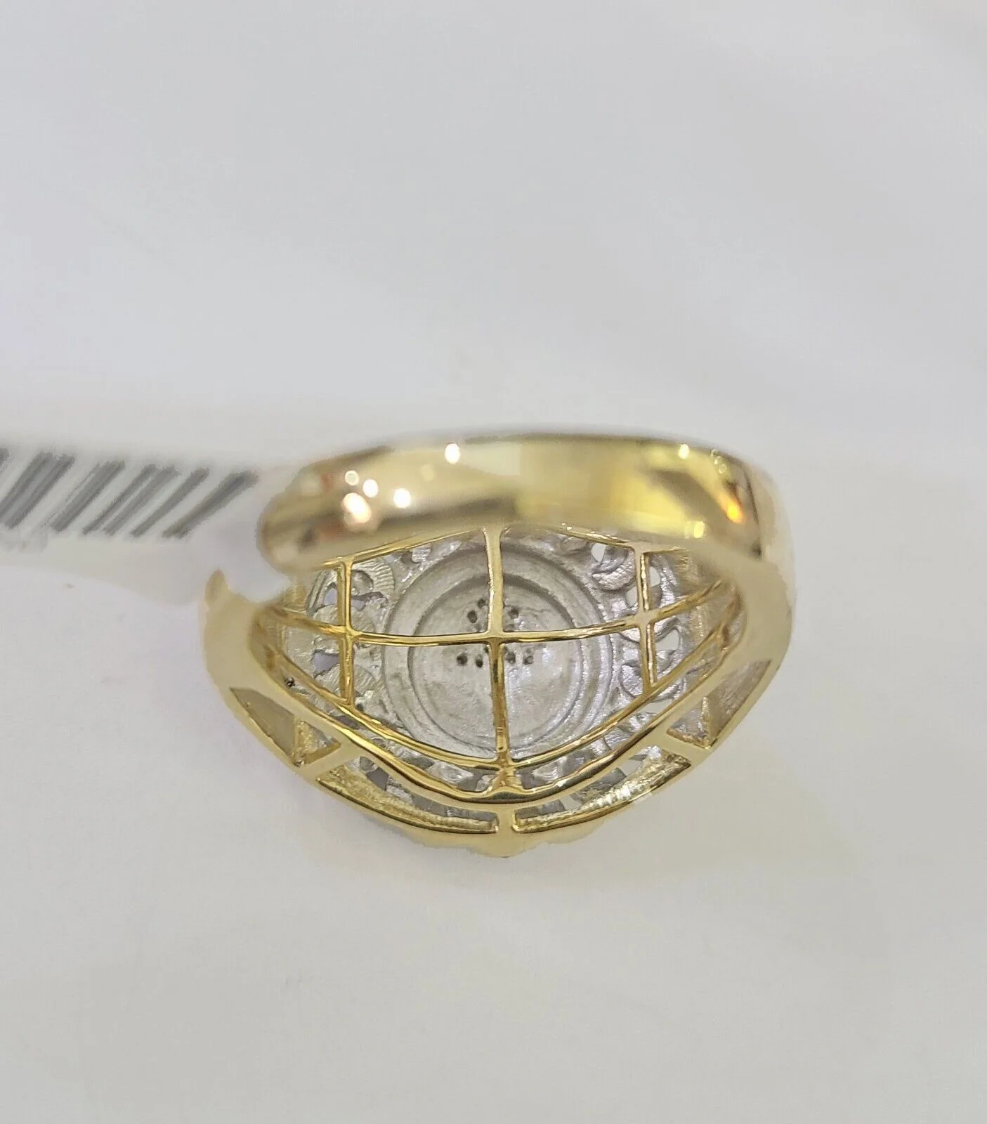 Real 10k Diamond Mens Ring Jesus Cross Band Yellow Gold Casual Genuine Natural - Image 6