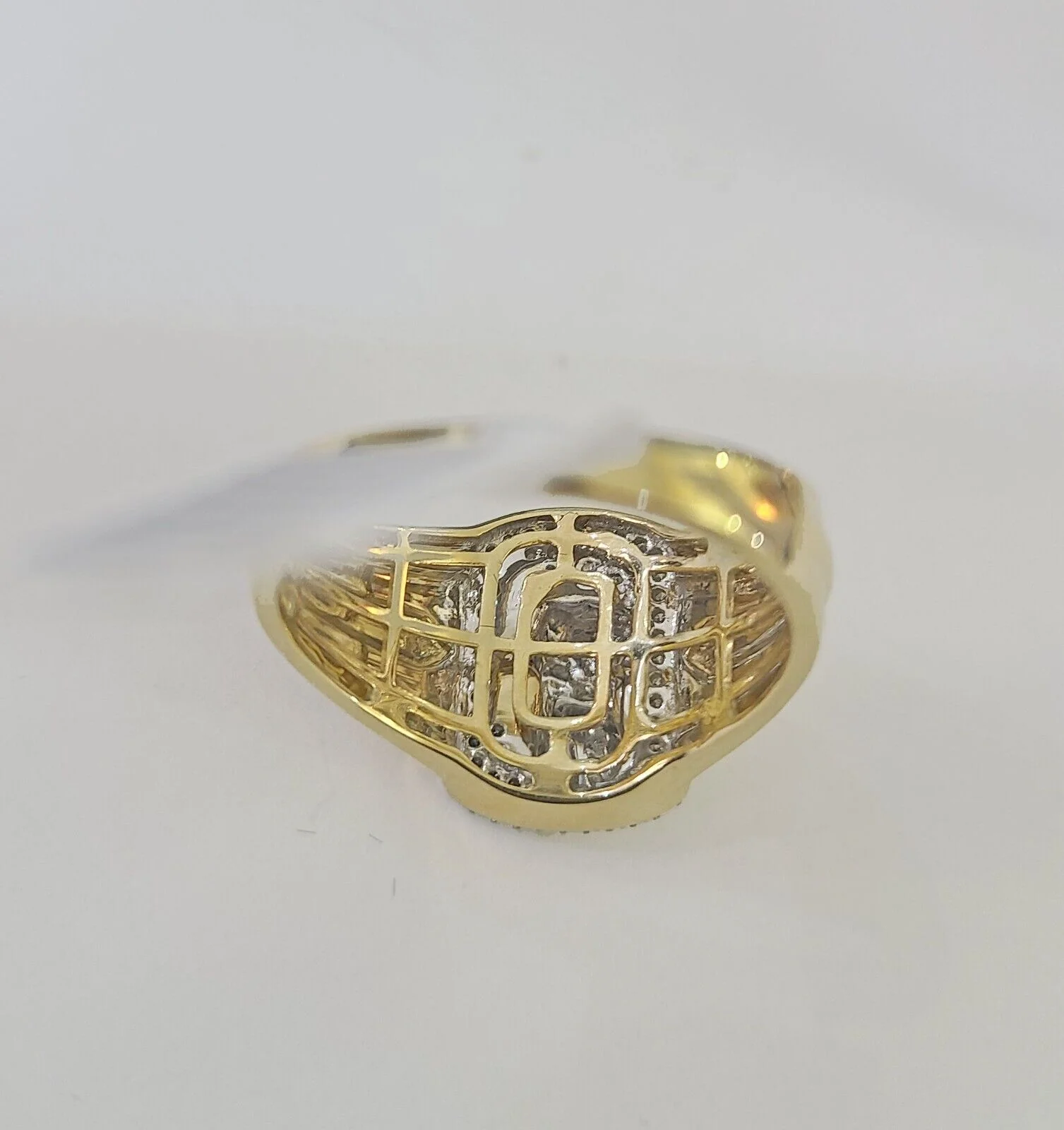 Real 10k Diamond Mens Ring Saint Jude Band Yellow Gold Casual Genuine Natural - Image 5