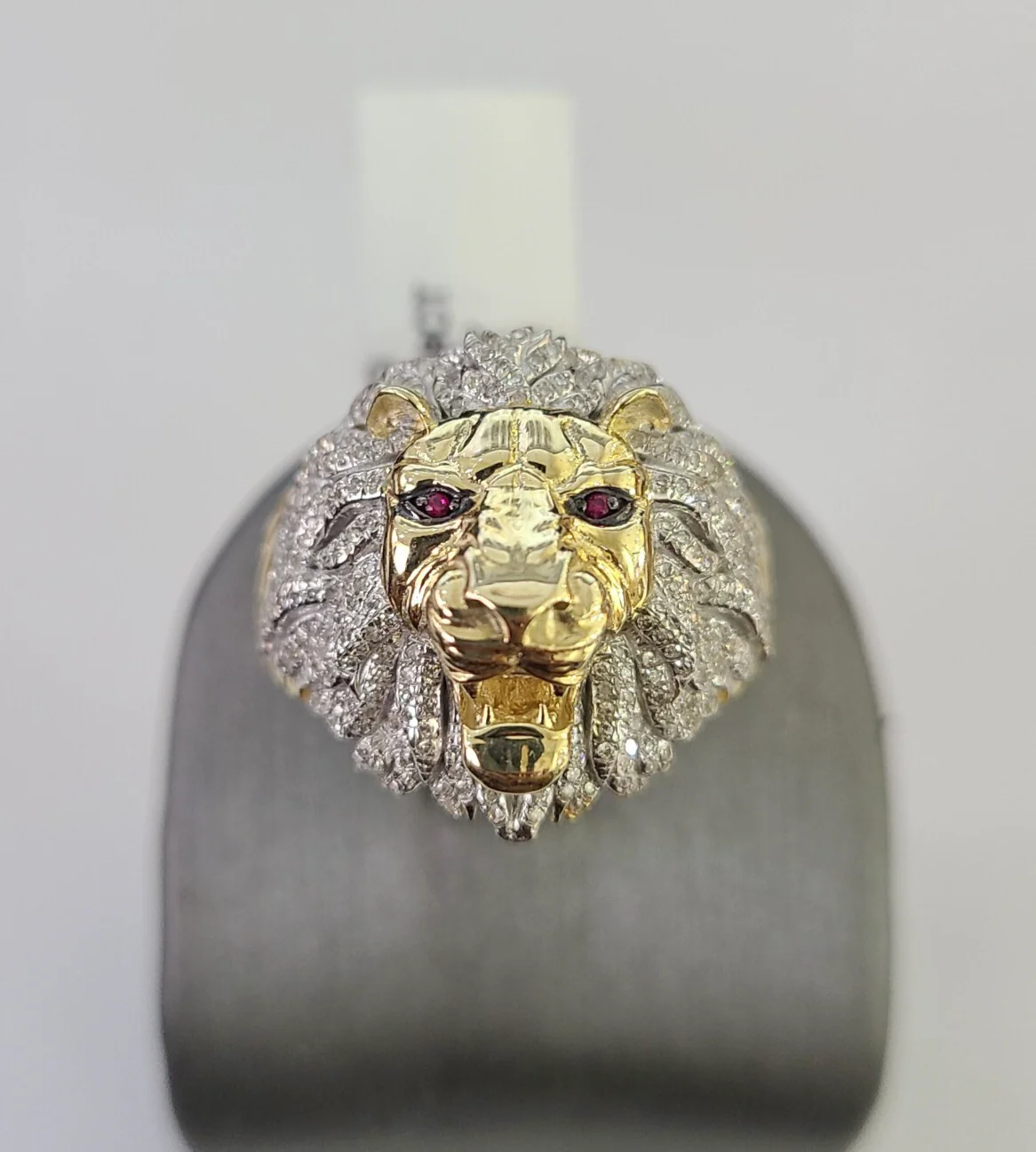 Real 10k Diamond Ring Roaring Lion Men 10kt Yellow Gold Casual Ring All Sizes - Image 6