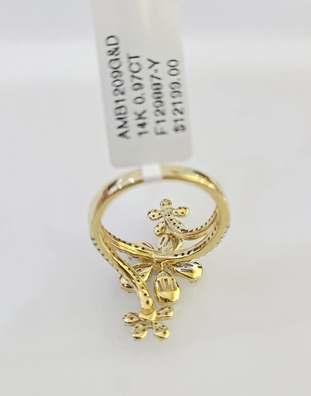 Real 10k Flowers Diamond Ladies Ring Women Casual 10Kt Yellow Gold All Sizes - Image 5