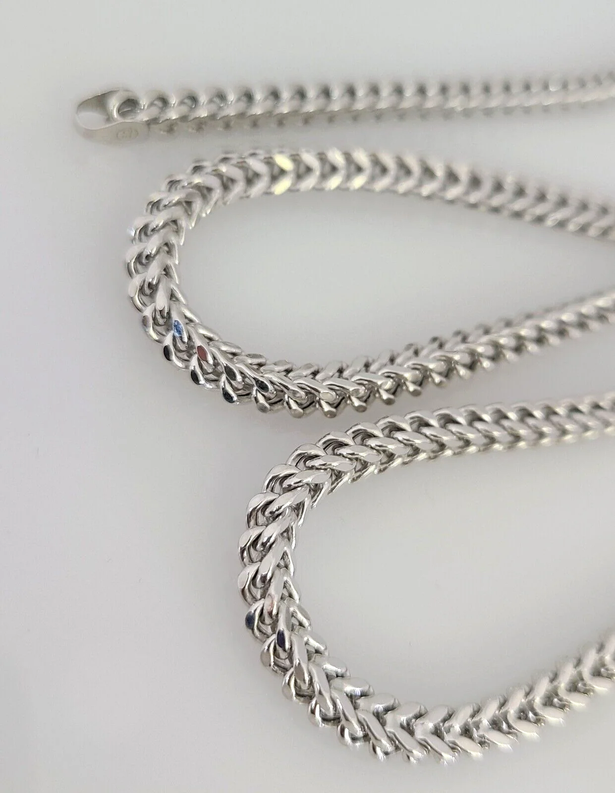 Real 10k Franco Chain White Gold 4mm 24" Necklace Men Women Real Genuine - Image 2