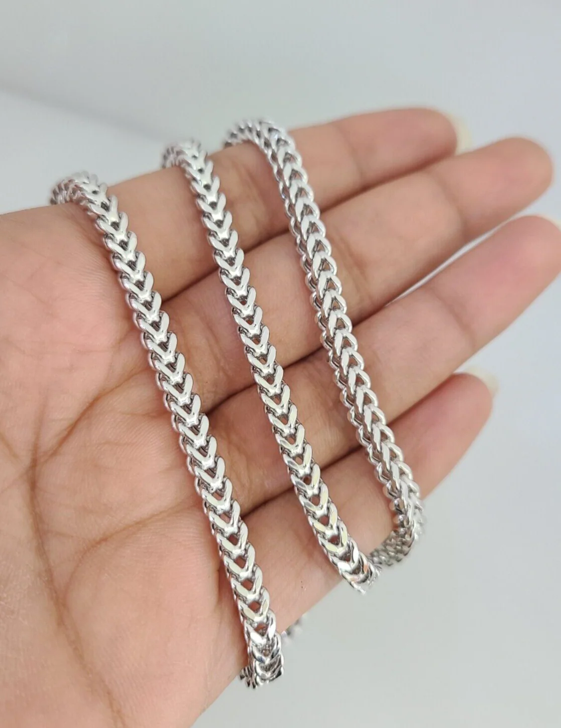 Real 10k Franco Chain White Gold 4mm 24" Necklace Men Women Real Genuine - Image 3
