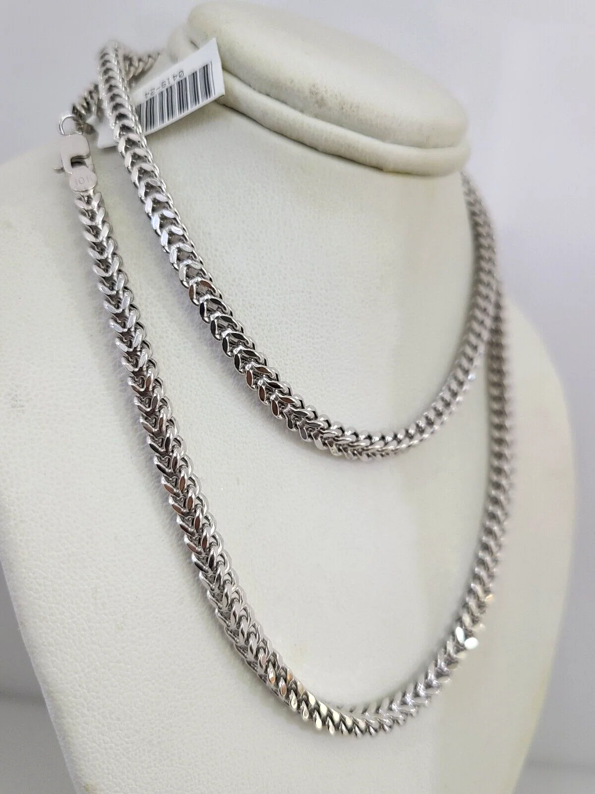 Real 10k Franco Chain White Gold 4mm 24" Necklace Men Women Real Genuine - Image 5