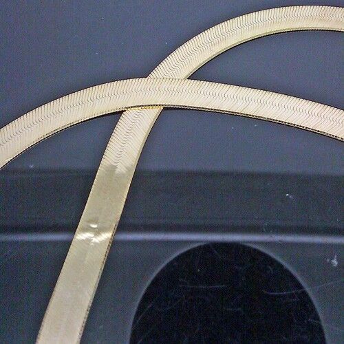 Real 10k Gold 20" Inch 7mm Herringbone Necklace chain Men Women - Image 2