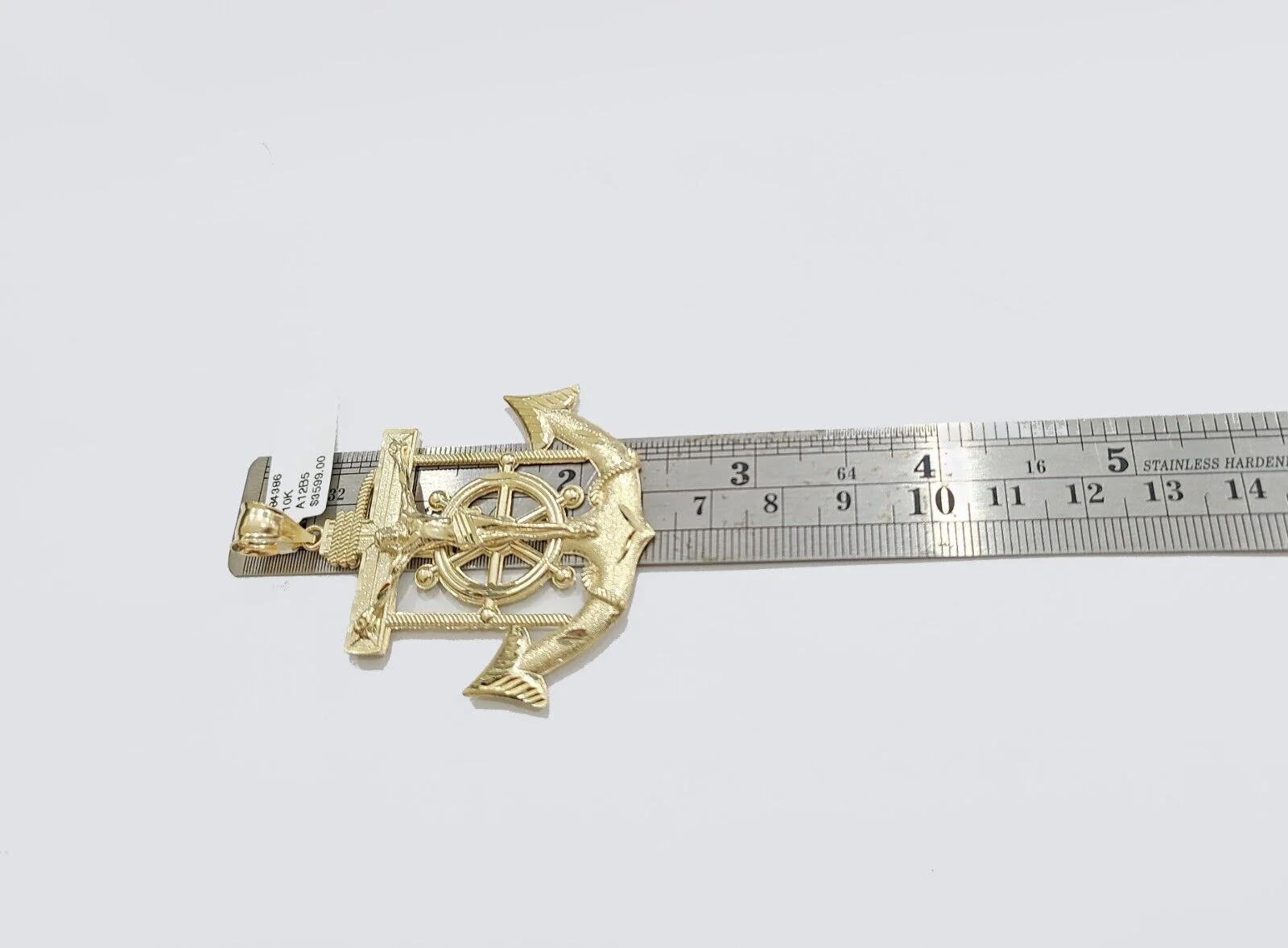 Real 10k Gold Anchor Jesus Cross Charm Pendant 10kt Yellow Gold Men Women - Image 4