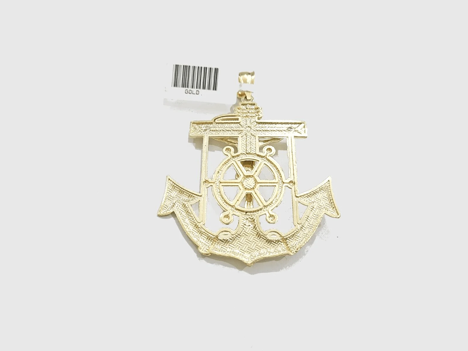 Real 10k Gold Anchor Jesus Cross Charm Pendant 10kt Yellow Gold Men Women - Image 5