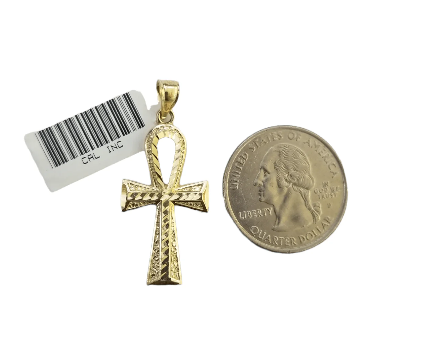 Real 10k Gold Ankh Cross Egyptian Symbol Pendent 2mm Franco Chain 18"-26" Inch - Image 4