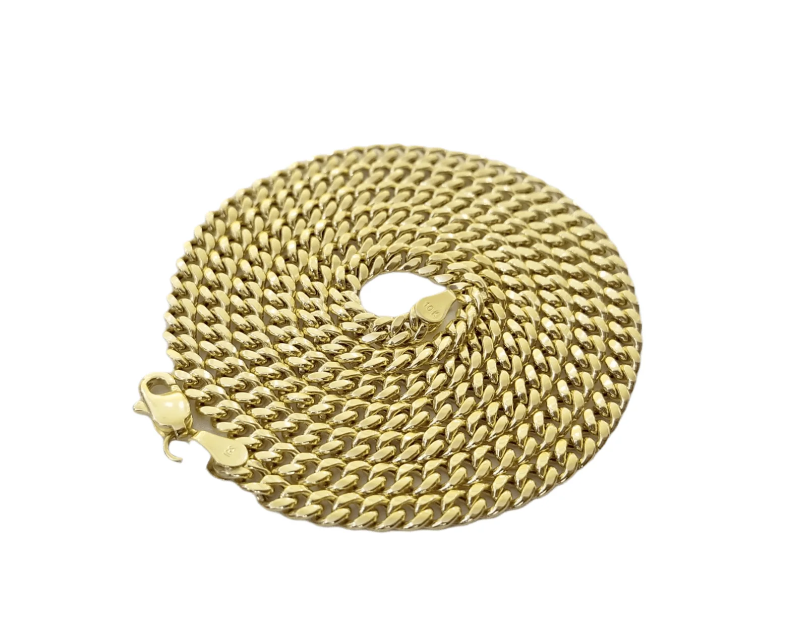 Real 10k Gold Ankh Cross Pendent 4mm Cuban Link Chain 18"20' 22" 24" 26" SET - Image 7