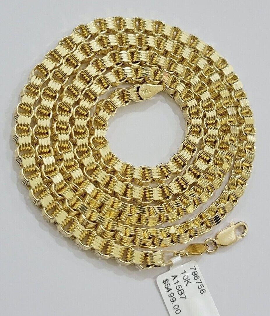 Real 10k Gold Box Byzantine Chain Necklace 20"-28" Inch 4mm 5mm 6mm 7mm 10kt Men - Image 10