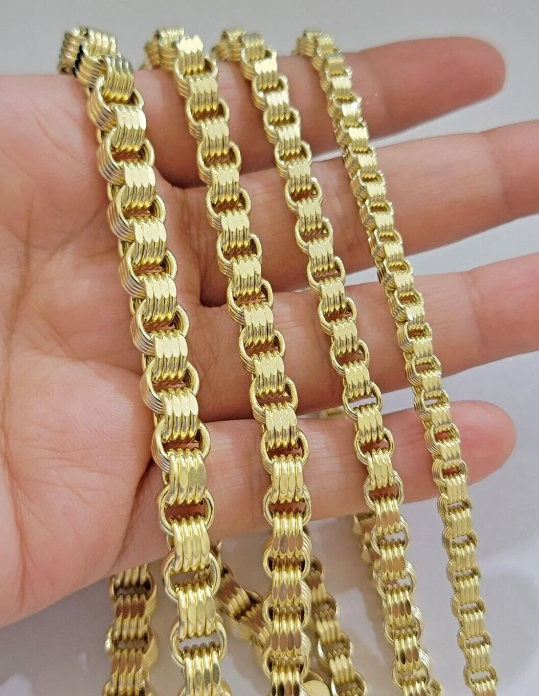 Real 10k Gold Box Byzantine Chain Necklace 20"-28" Inch 4mm 5mm 6mm 7mm 10kt Men - Image 13