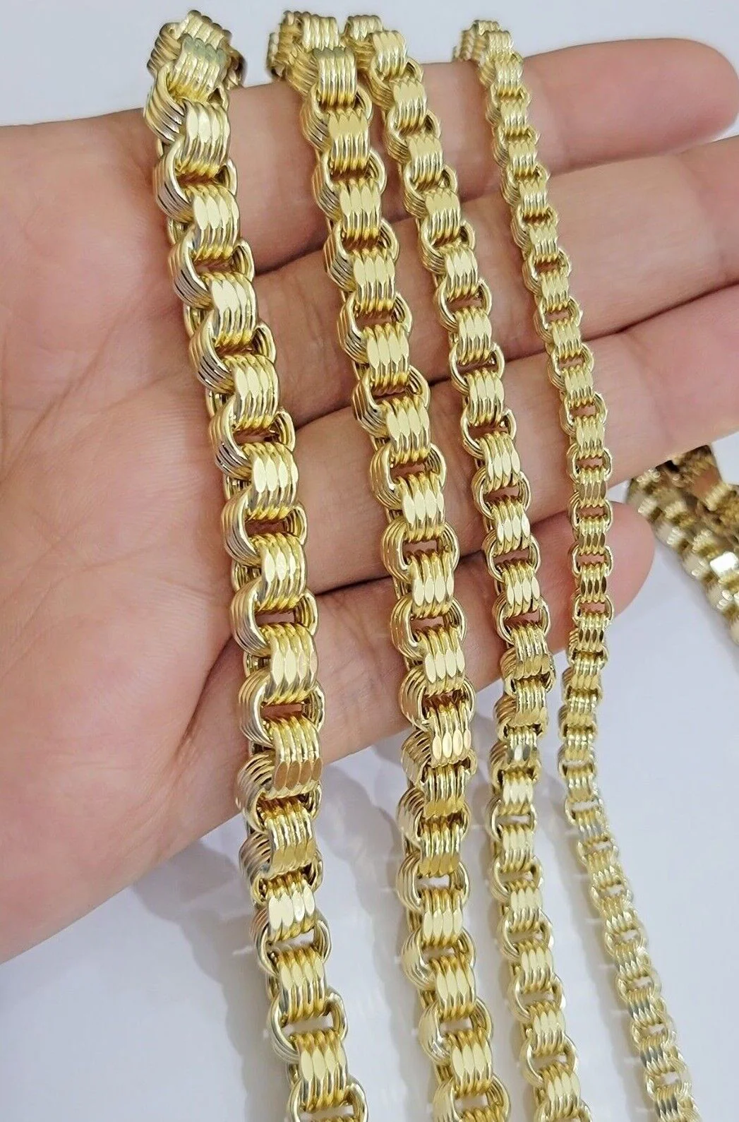 Real 10k Gold Box Byzantine Chain Necklace 20"-28" Inch 4mm 5mm 6mm 7mm 10kt Men - Image 3