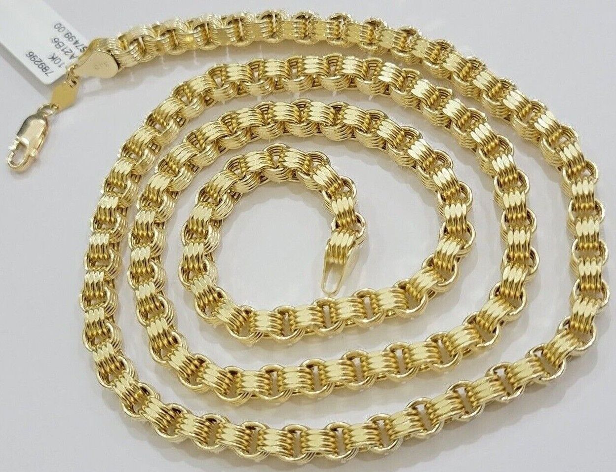 Real 10k Gold Box Byzantine Chain Necklace 20"-28" Inch 4mm 5mm 6mm 7mm 10kt Men - Image 4