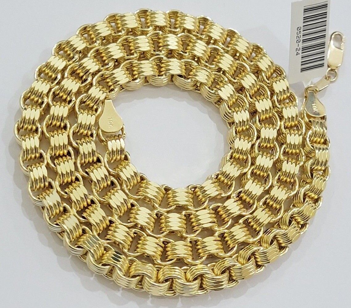 Real 10k Gold Box Byzantine Chain Necklace 20"-28" Inch 4mm 5mm 6mm 7mm 10kt Men - Image 8