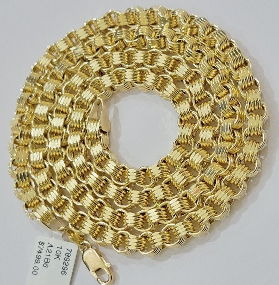 Real 10k Gold Box Byzantine Chain Necklace 20"-28" Inch 4mm 5mm 6mm 7mm 10kt Men - Image 9