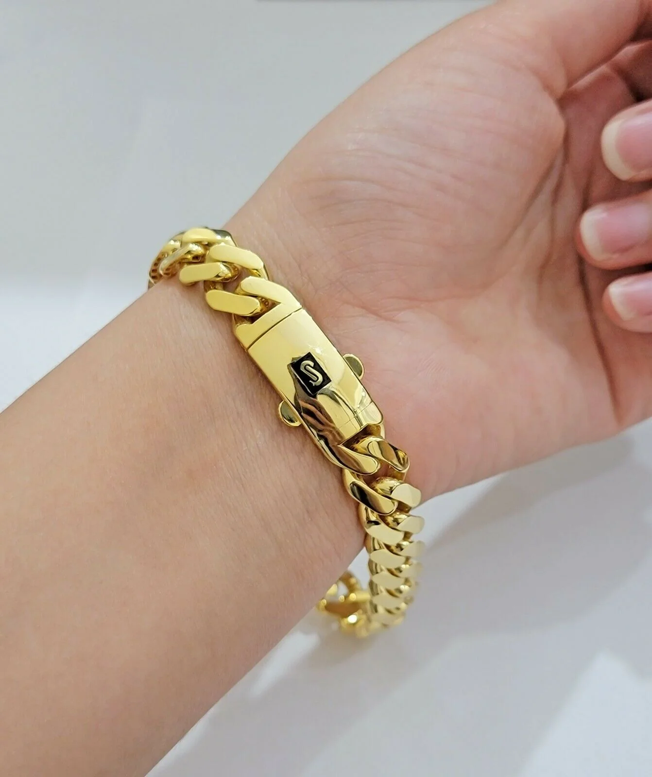Real 10k Gold Bracelet 11mm Miami Cuban Royal Link 8.5" Shiny Plain Monaco,10kt - Image 2