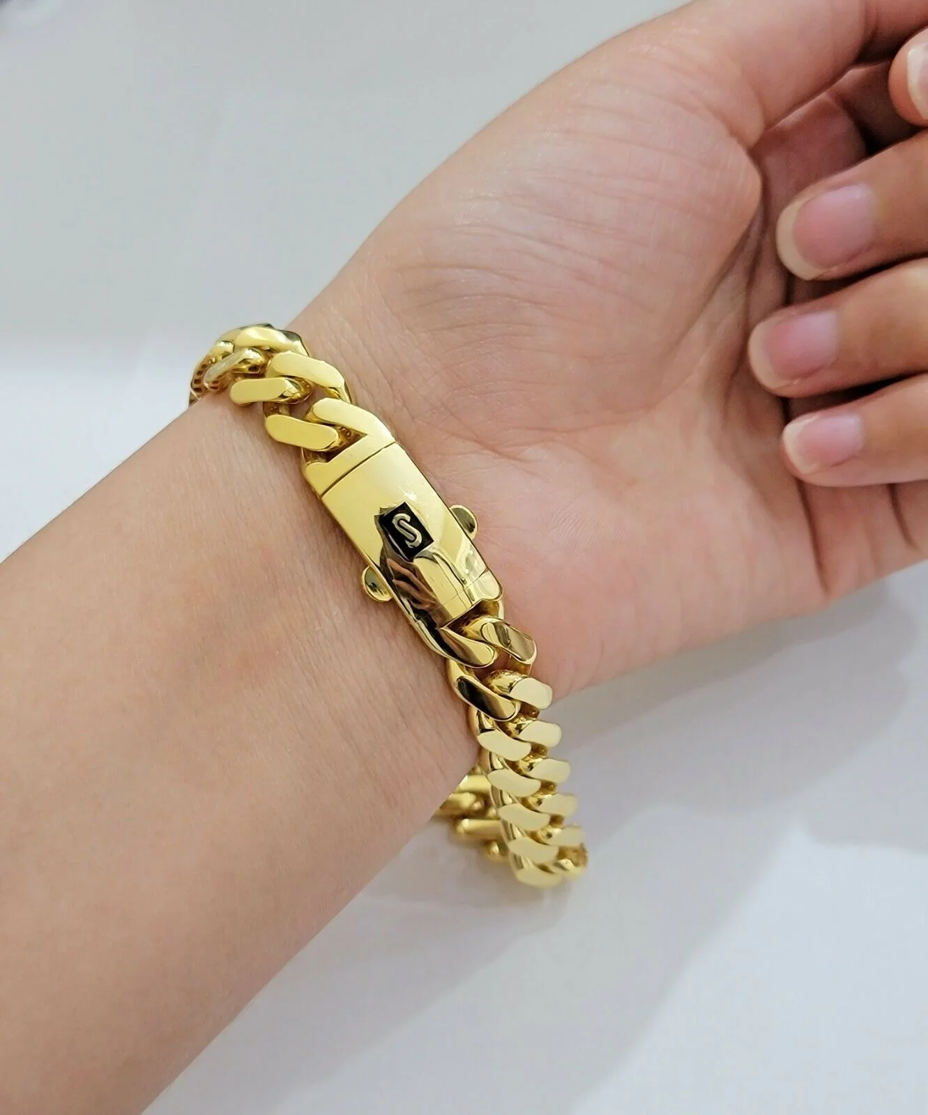 Real 10k Gold Bracelet 11mm Miami Cuban Royal Link 8.5" Shiny Plain Monaco,10kt - Image 5