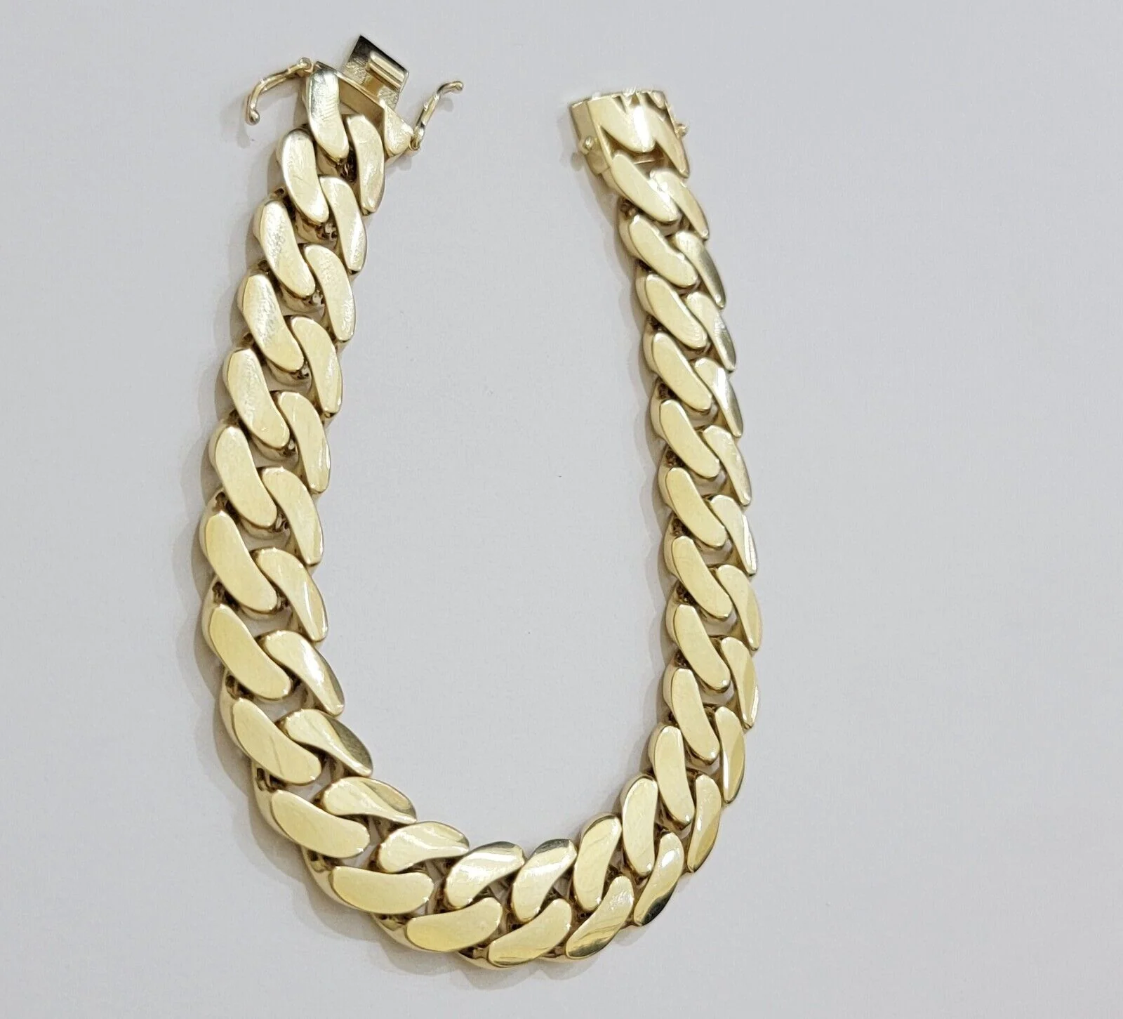 Real 10k Gold Bracelet 12mm Royal Miami Cuban Link 8 inch Men's 10kt Yellow Gold - Image 7