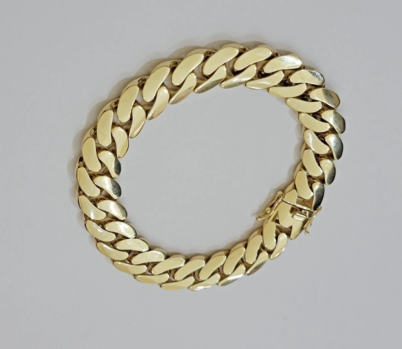 Real 10k Gold Bracelet 12mm Royal Miami Cuban Link 8 inch Men's 10kt Yellow Gold - Image 8