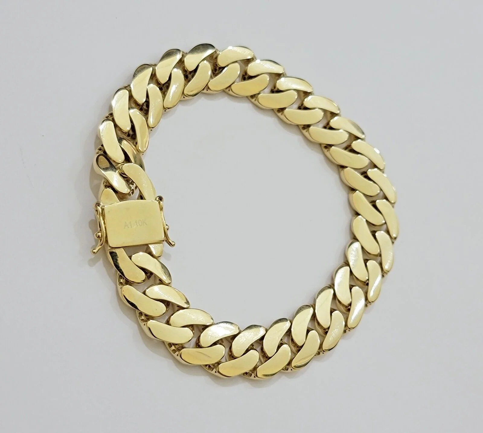 Real 10k Gold Bracelet 12mm Royal Miami Cuban Link 9 inch Men's 10kt Yellow Gold - Image 4