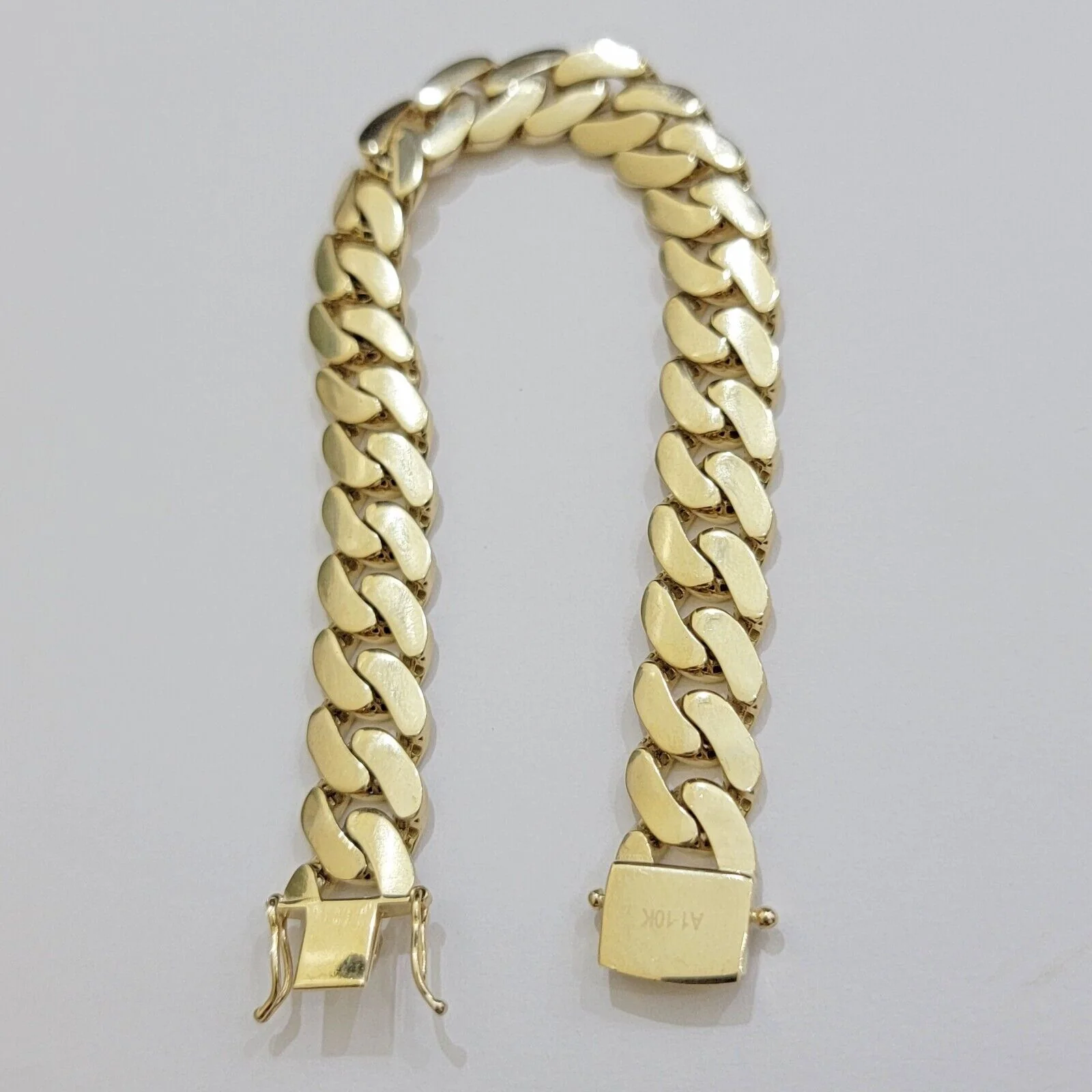 Real 10k Gold Bracelet 12mm Royal Miami Cuban Link 9 inch Men's 10kt Yellow Gold - Image 5
