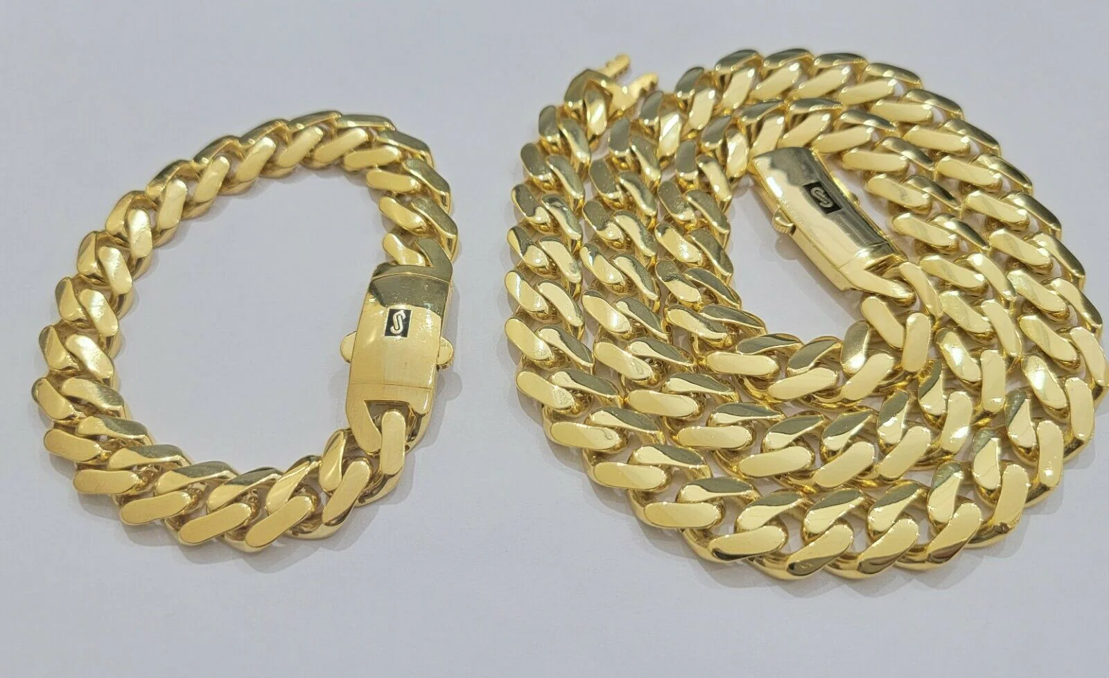 Real 10k Gold Bracelet 13mm Miami Cuban Royal Link 8.5" Shiny Plain Monaco,10kt - Image 2