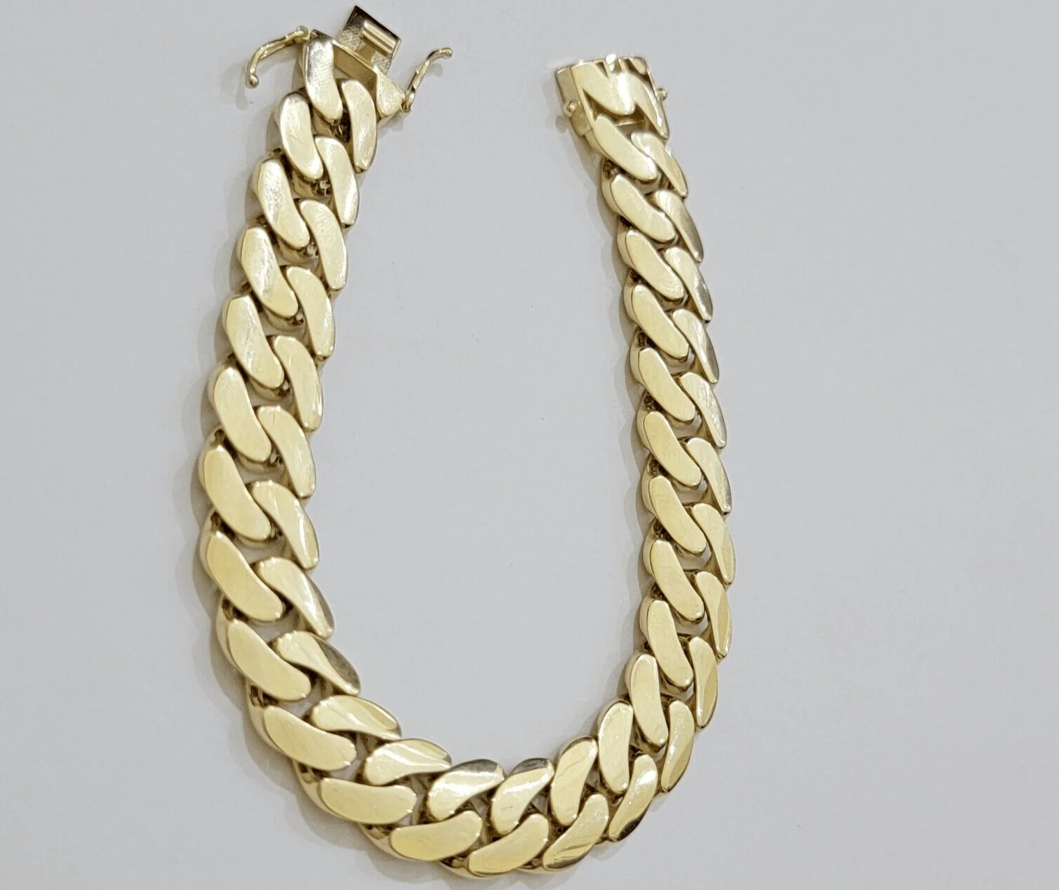Real 10k Gold Bracelet 14mm Royal Miami Cuban Link 9 inch Men's 10kt Yellow Gold - Image 4