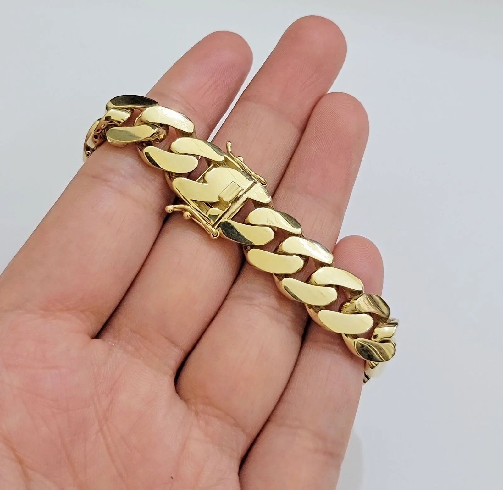 Real 10k Gold Bracelet 14mm Royal Miami Cuban Link 9 inch Men's 10kt Yellow Gold - Image 6