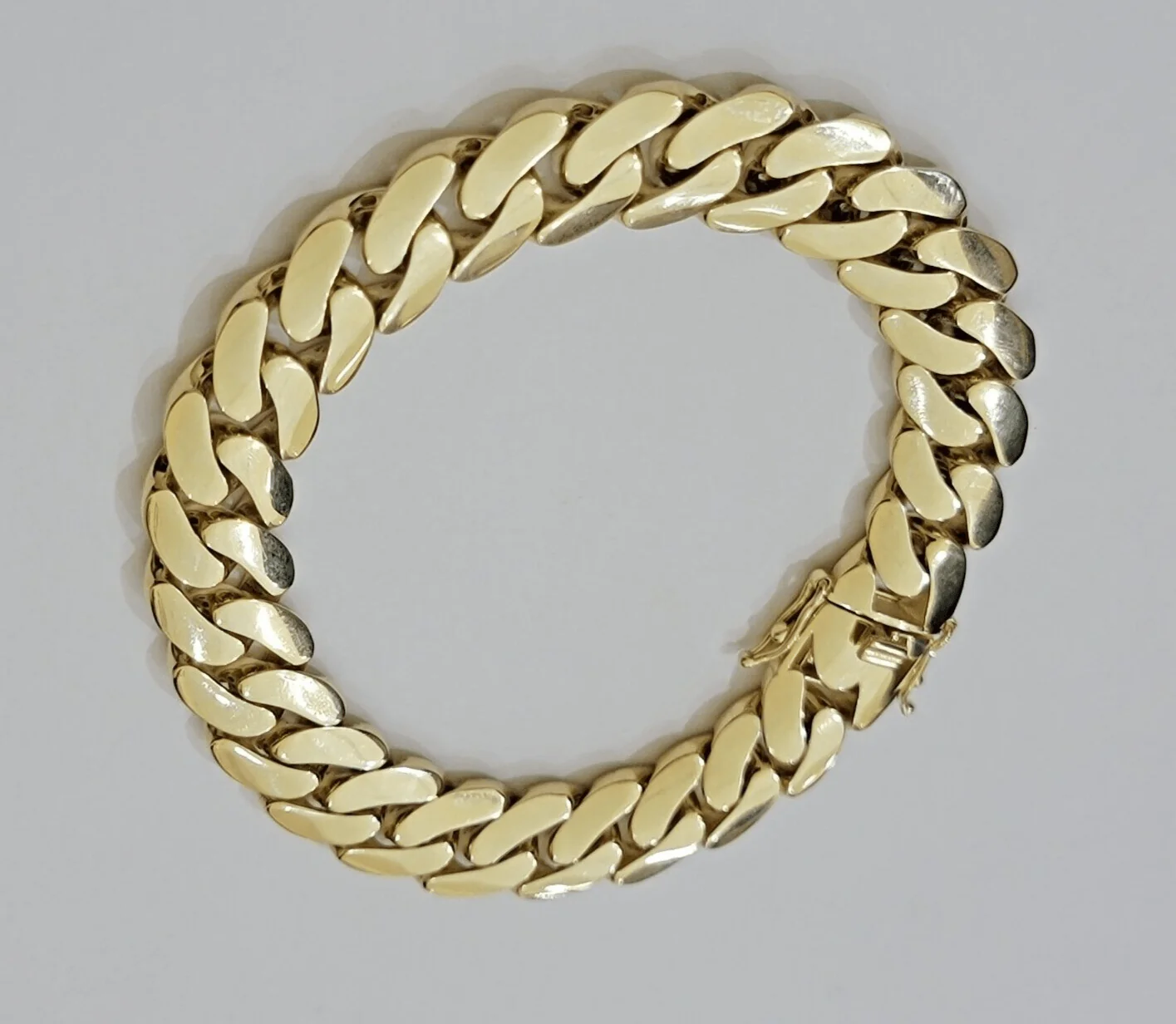 Real 10k Gold Bracelet 14mm Royal Miami Cuban Link 9 inch Men's 10kt Yellow Gold - Image 7