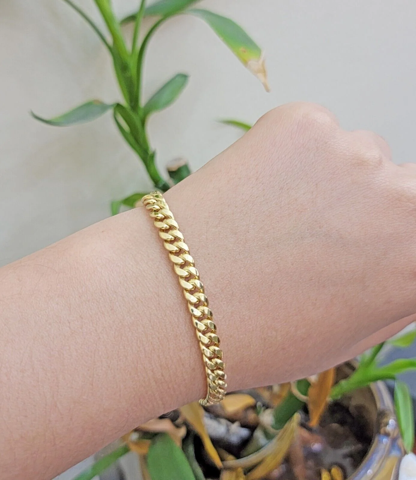 Real 10k Gold Bracelet 7 Inch 6mm Miami Cuban Link 10kt Yellow Gold For Women - Image 2