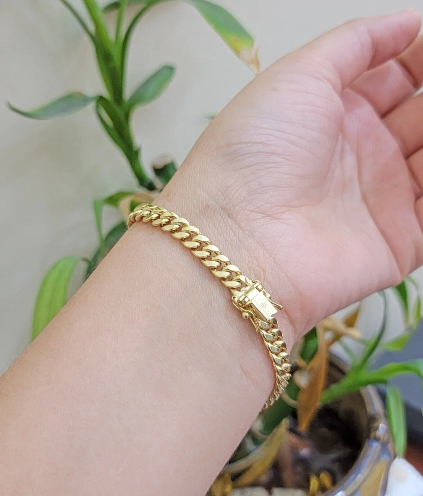 Real 10k Gold Bracelet 7 Inch 7mm Miami Cuban Link 10kt Yellow Gold For Women - Image 2
