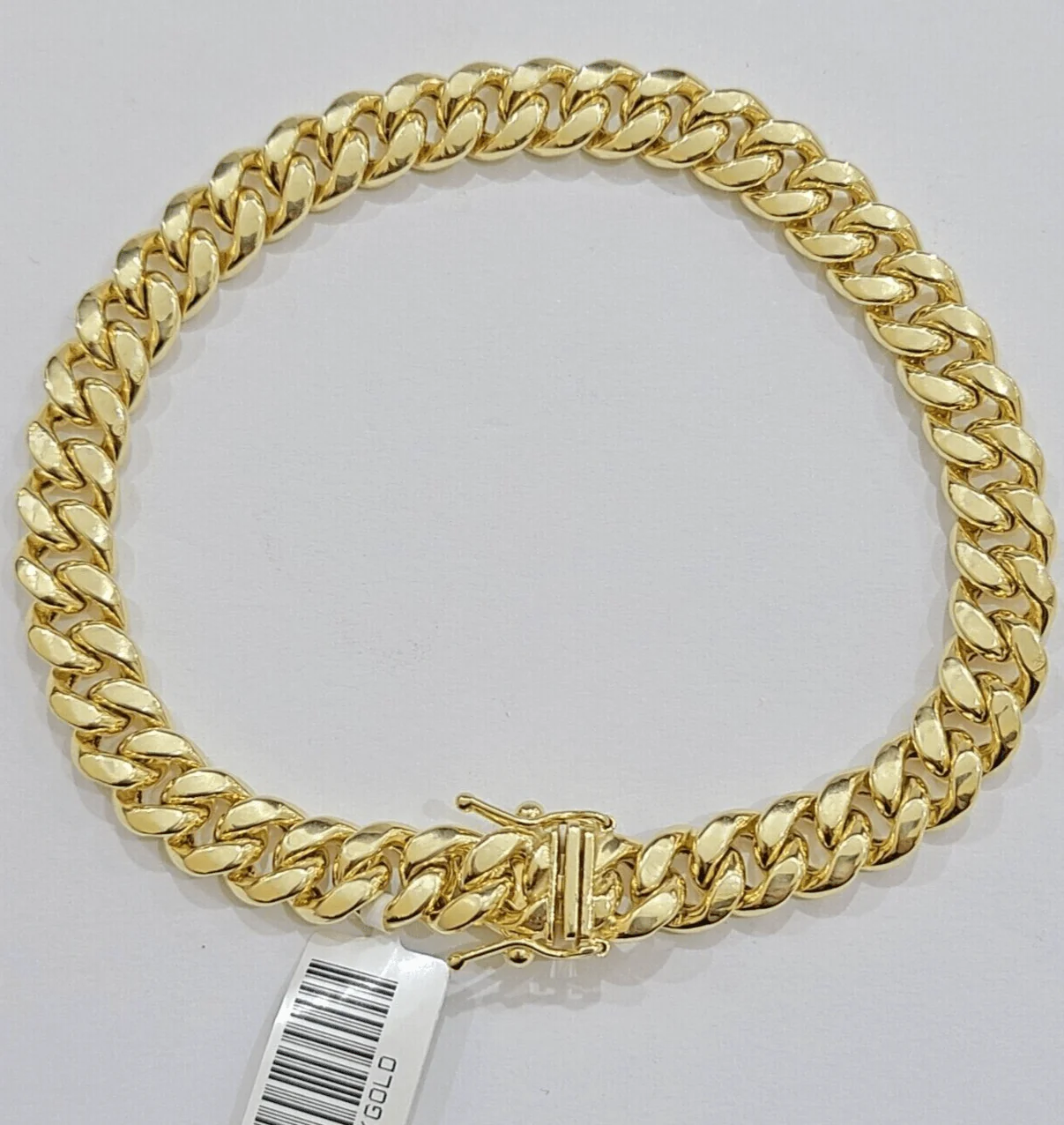 Real 10k Gold Bracelet 7 inch 8mm Miami Cuban Link Box Clasp Strong Men Women - Image 3