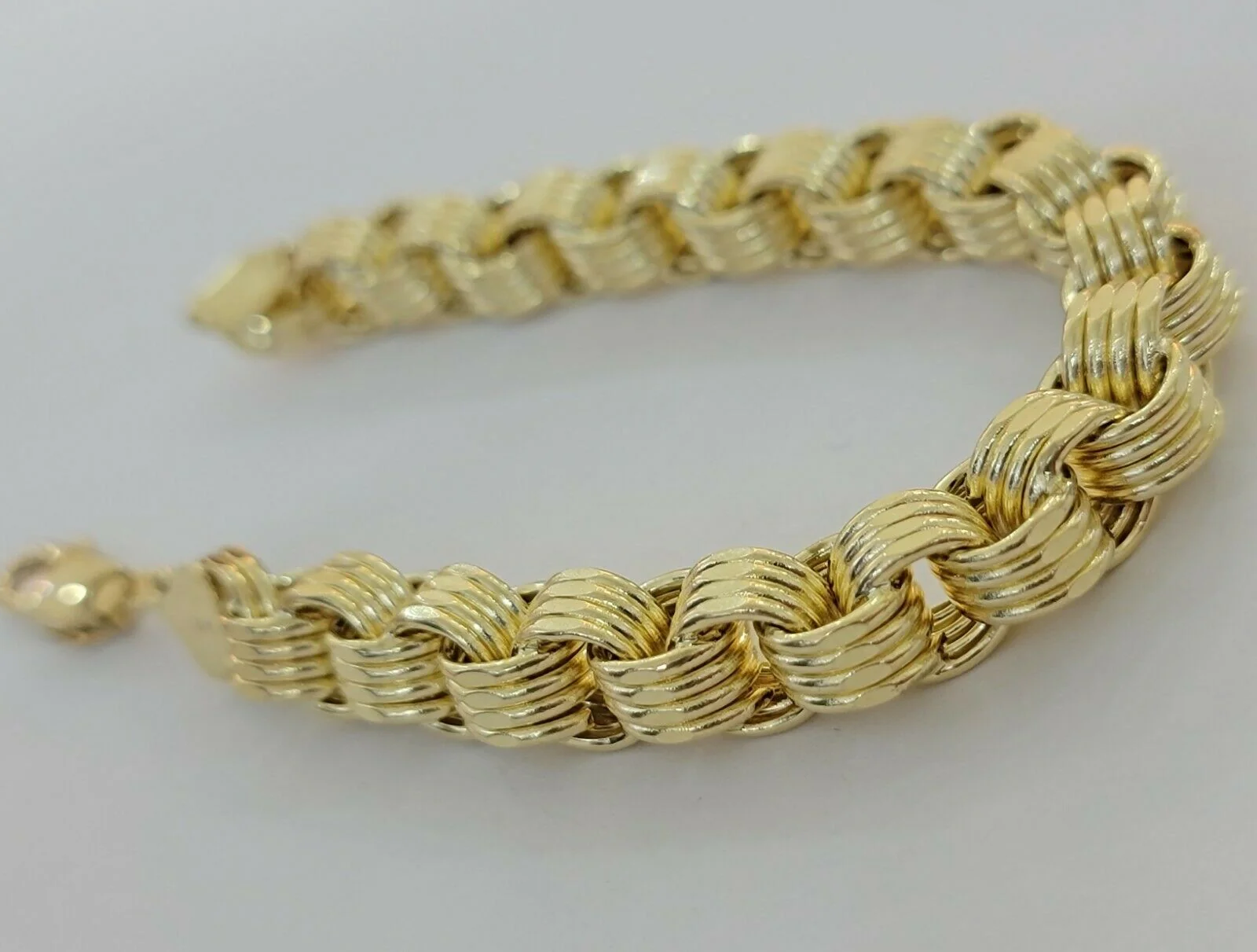 REAL 10k Gold Bracelet Byzantine Box 8" 9mm 10 kt Yellow Gold Men's Genuine 10kt - Image 4