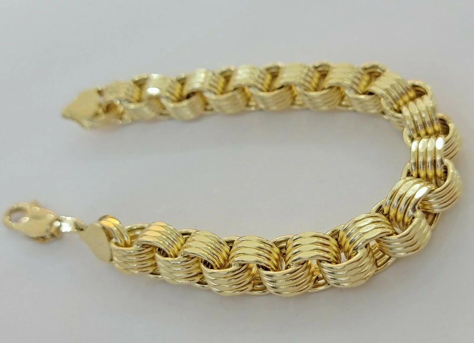 REAL 10k Gold Bracelet Byzantine Box 8" 9mm 10 kt Yellow Gold Men's Genuine 10kt - Image 5