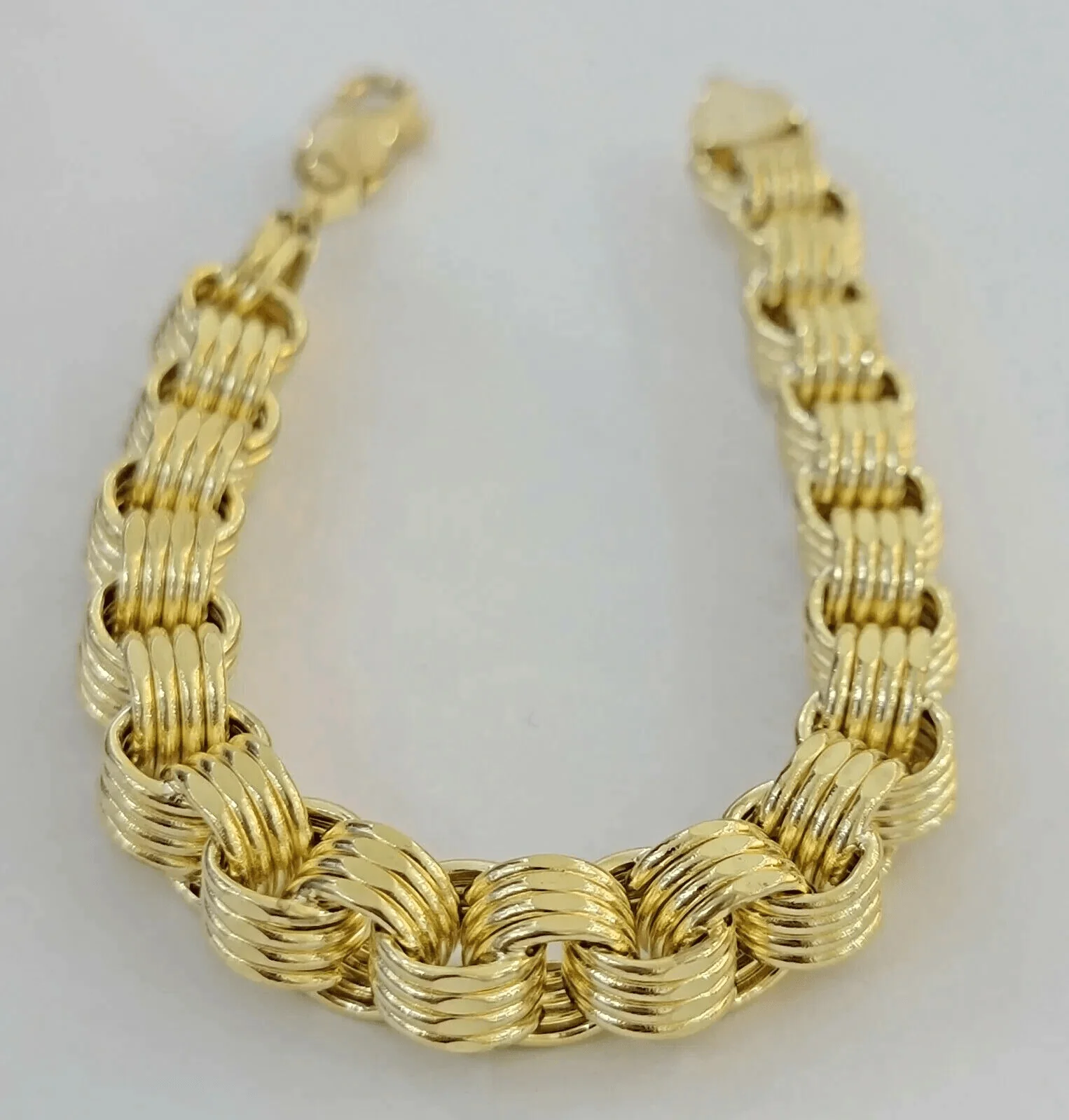Real 10k Gold Bracelet Byzantine Box 8 Inch 8.5mm 10kt Yellow Gold Men's Genuine - Image 7