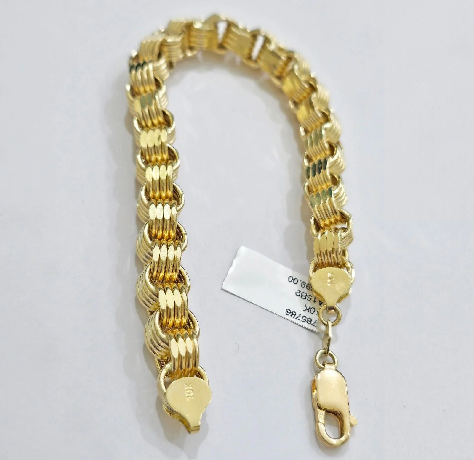 Real 10k Gold Bracelet Byzantine Box 9 Inch 8.5mm 10kt Yellow Gold Men's Genuine - Image 2