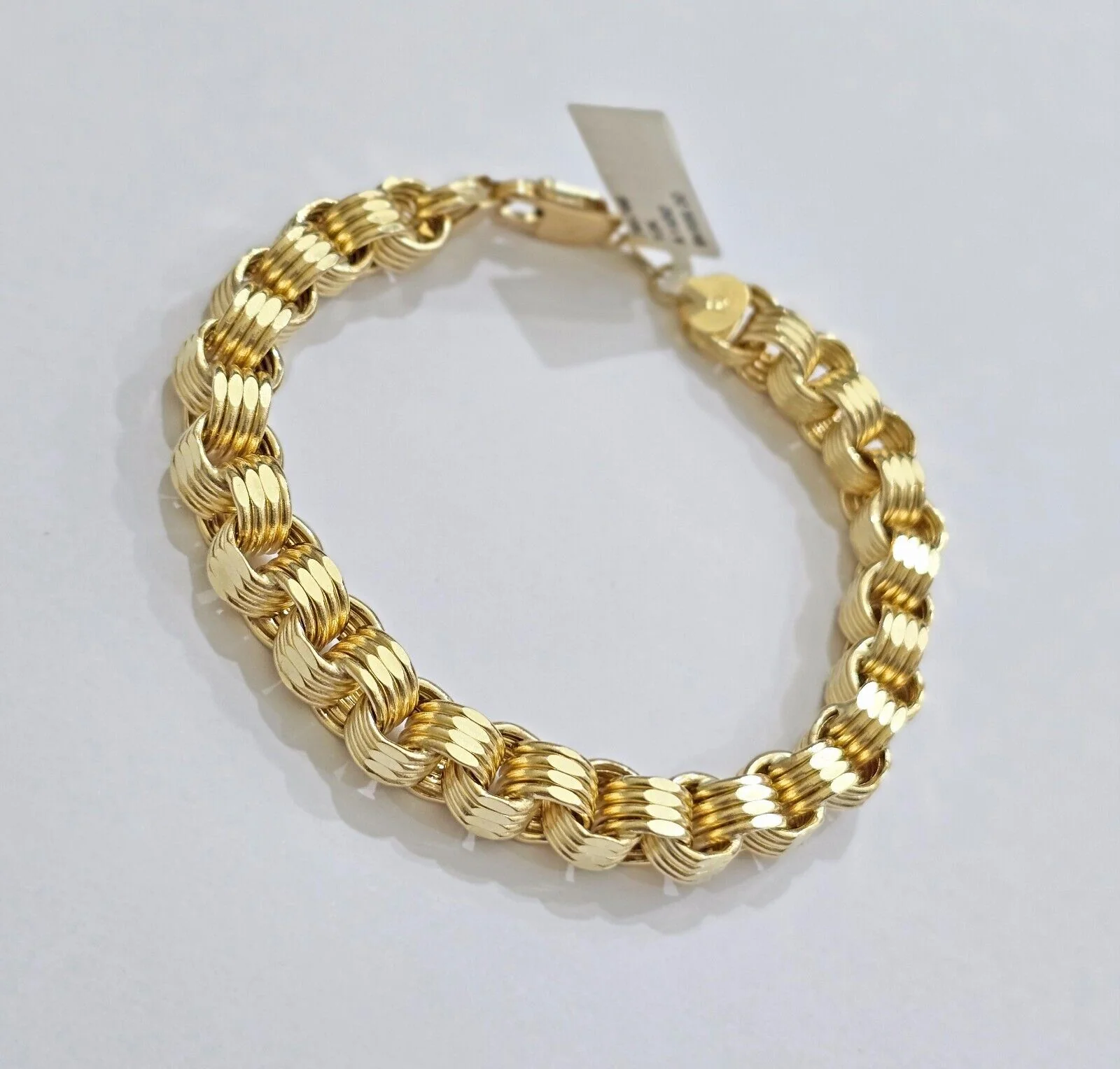 Real 10k Gold Bracelet Byzantine Box 9 Inch 8.5mm 10kt Yellow Gold Men's Genuine - Image 6