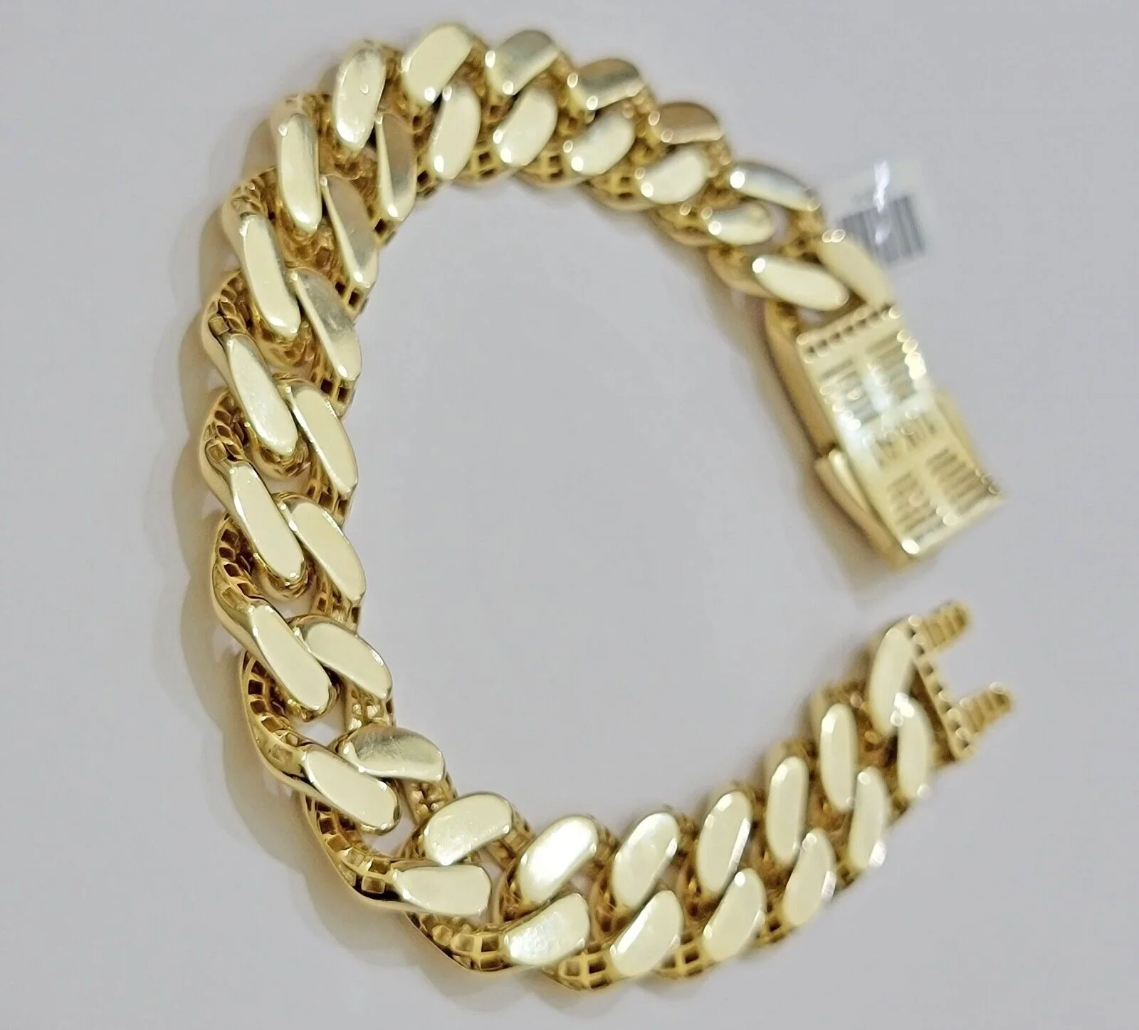 Real 10k Gold Bracelet Mens 9 inch 15mm Royal Cuban Link  10kt Yellow Gd CZ Lock - Image 10