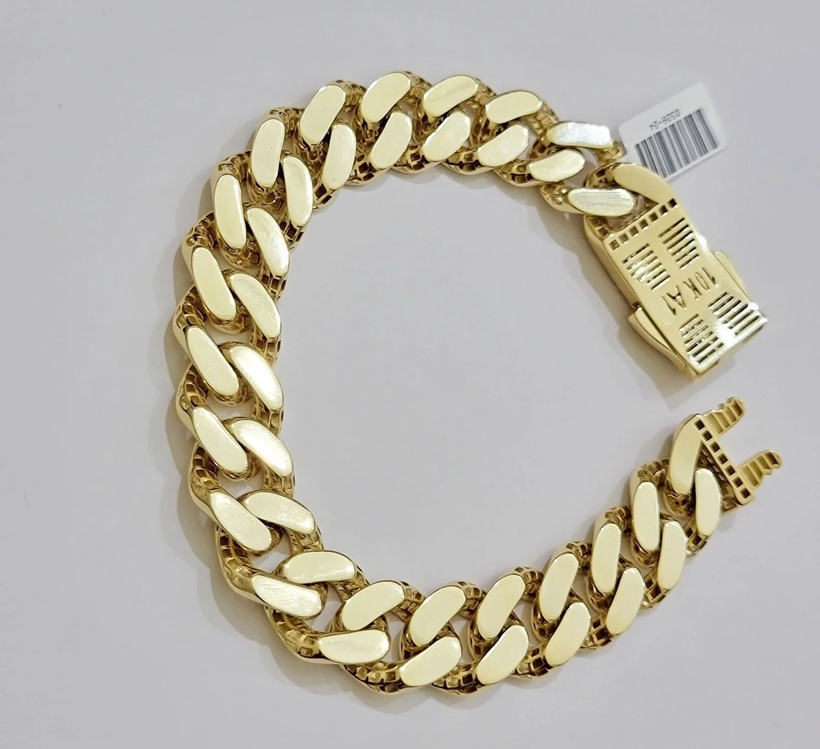 Real 10k Gold Bracelet Mens 9 inch 15mm Royal Cuban Link  10kt Yellow Gd CZ Lock - Image 8