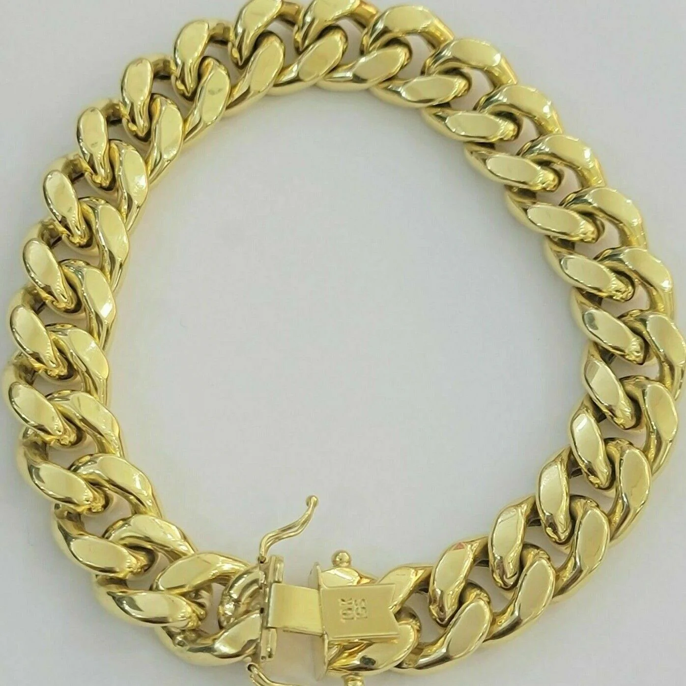 Real 10k Gold Bracelet Miami Cuban Link 8.5 Inch 15mm Box clasp Thick Strong 10k - Image 7