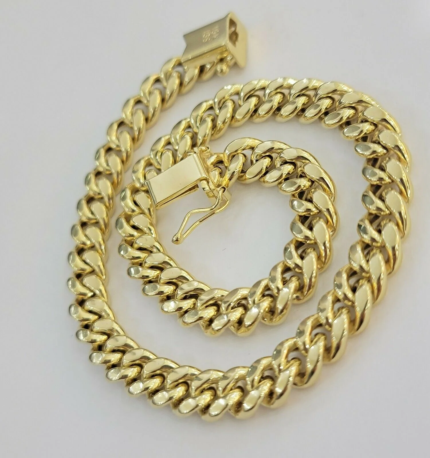 Real 10k Gold Bracelet Miami Cuban Link 9" 7mm REAL 10kt Yellow Gold STRONG,MENs - Image 8