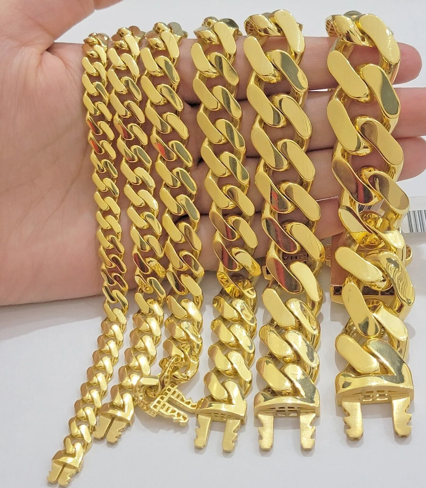 Real 10k Gold Bracelet Royal Cuban Link Monaco 8mm-20mm 8-9" 10kt Yellow Gold - Image 4