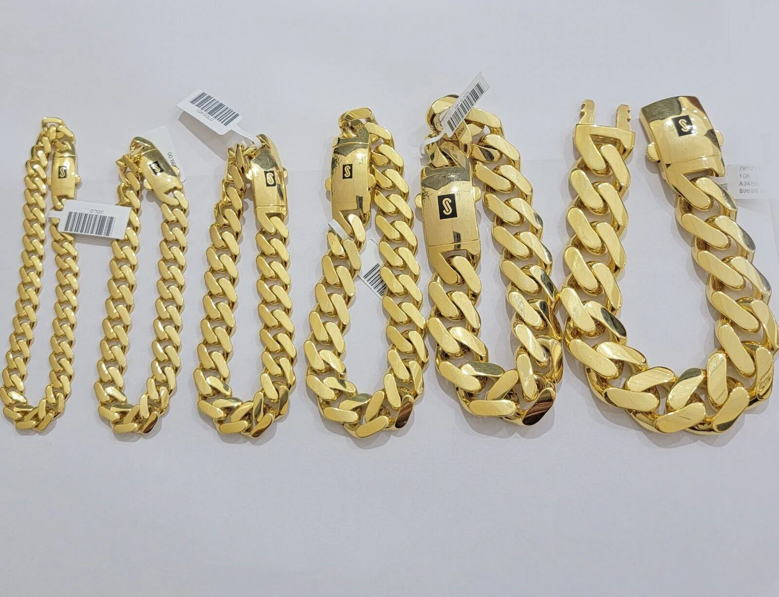 Real 10k Gold Bracelet Royal Cuban Link Monaco 8mm-20mm 8-9" 10kt Yellow Gold - Image 6