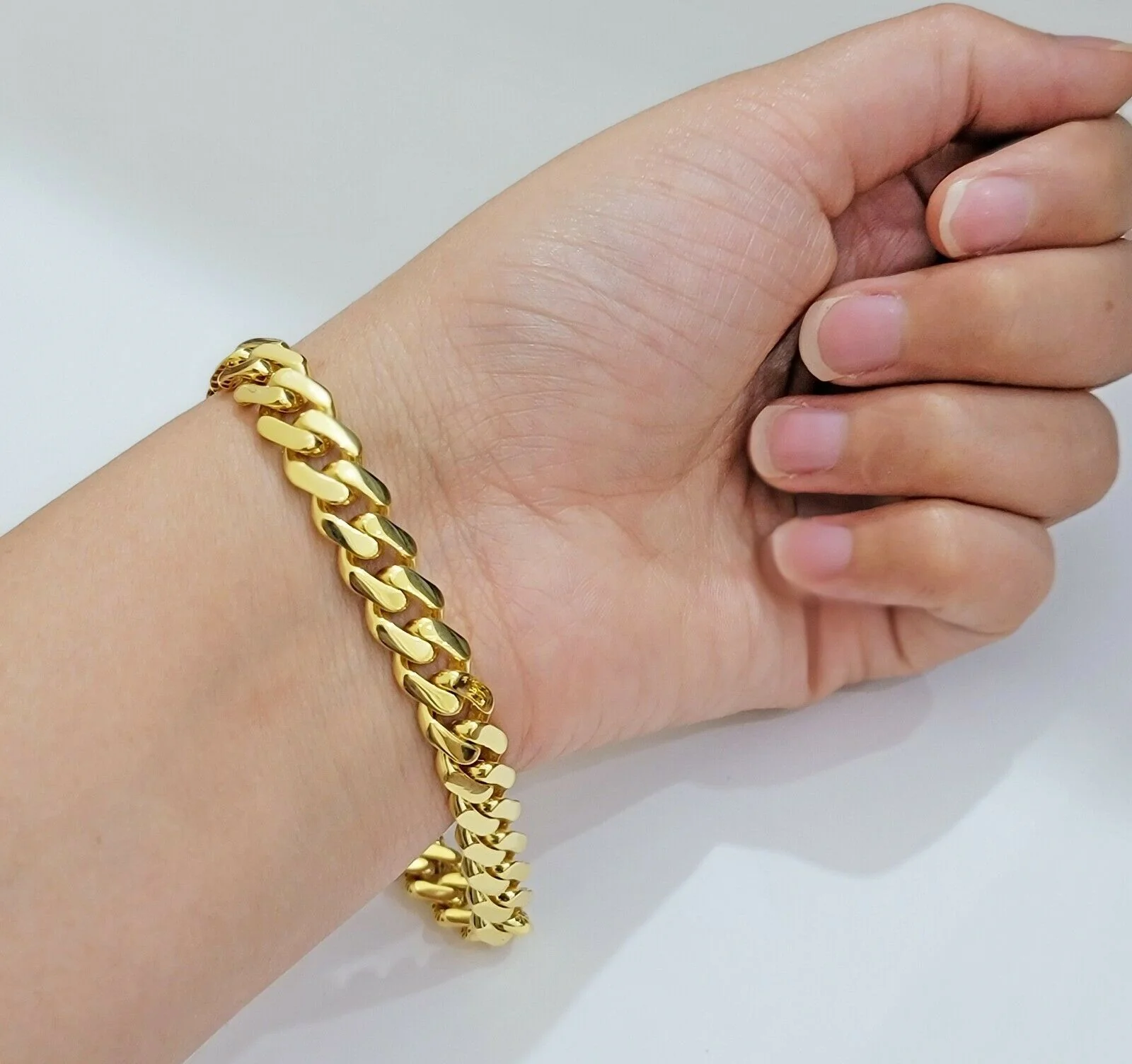 Real 10k Gold Bracelet Royal Miami Cuban Link 8.5mm 8.5Inch Moneco Box Lock,10kt - Image 2