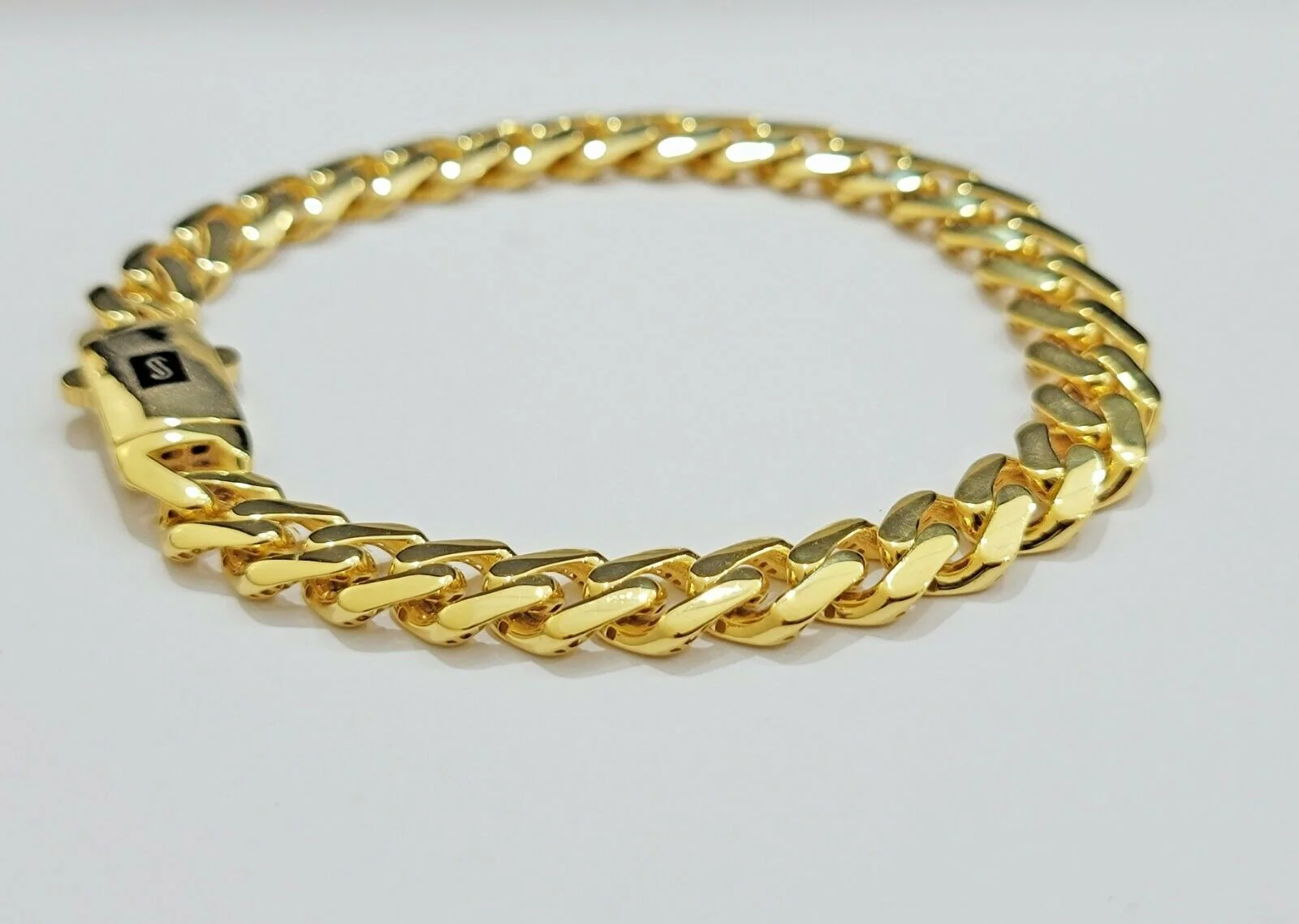 Real 10k Gold Bracelet Royal Miami Cuban Link 8.5mm 8.5Inch Moneco Box Lock,10kt - Image 4