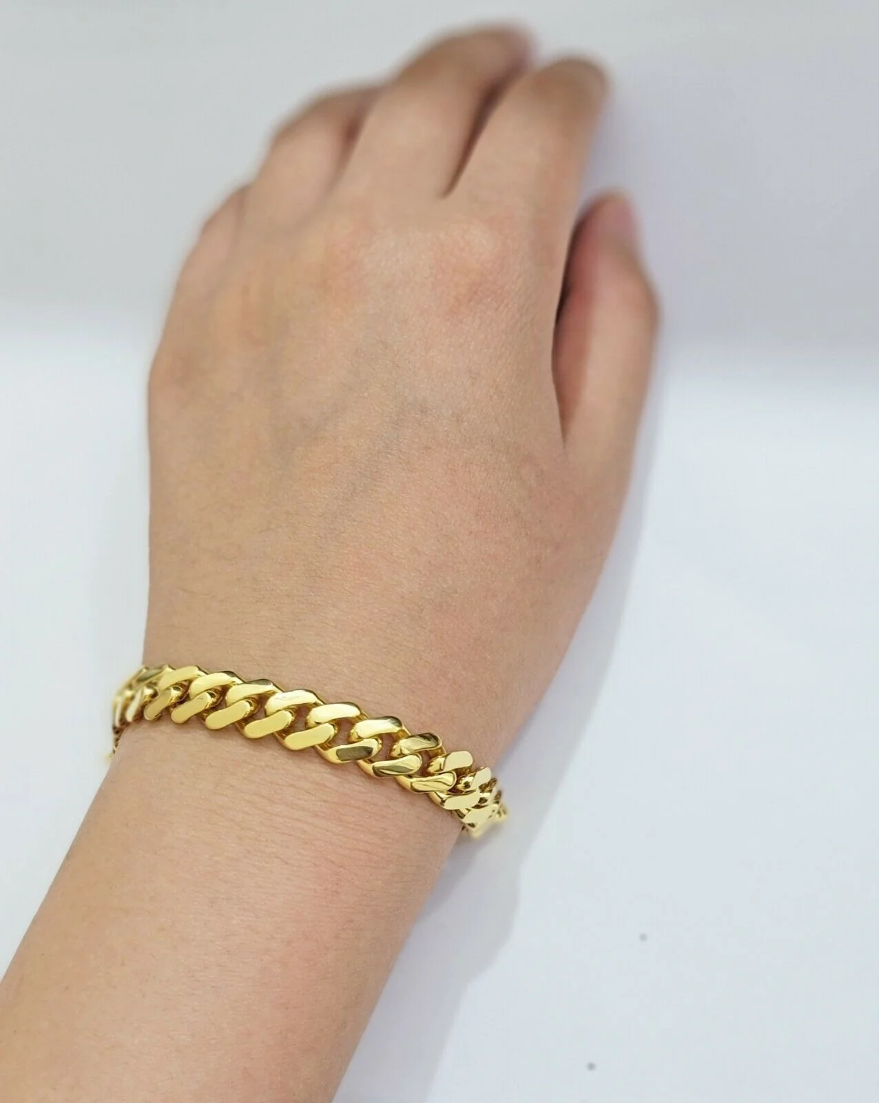 Real 10k Gold Bracelet Royal Miami Cuban Link 8.5mm 8.5Inch Moneco Box Lock,10kt - Image 5